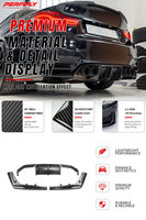 Perfiply Auto Parts Car V Style Body Kit Serat Karbon Kering Asli Bumper Diffuser Belakang untuk BMW F80 M3 F82 F83 M4 2014-2019