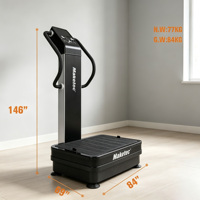 Plateforme vibrante haute fréquence avec LED et télécommande, équipement de gym à domicile à double moteur 1000W+500W pour petits espaces et entraînement