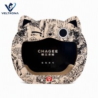 Mobilier d'intérieur pour chat : Maison-griffoir en carton en forme de tête de chat, co-marquée Thé Culture, pour chatons, vente en gros