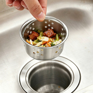 Stainless steel kitchen <b>sink</b> strainer, <b>sink</b> <b>basket</b> filter, drain dust preventer, anti-clogging filter. - Product Image 2