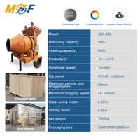 MHF Bétonnière mobile personnalisée 400L, 5,5KW, conception à assemblage rapide, équipement de mélange de béton pour chantiers temporaires
