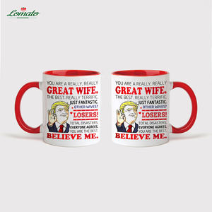 Service de conception gratuit, tasse à café en céramique blanche personnalisée tendance INS, impression amusante, meilleur cadeau pour la fête des mères, vente en gros - Product Image 1