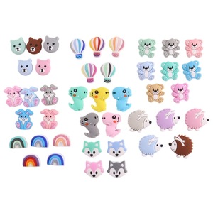 Cartoon <b>Silicone</b> Animal <b>Beads</b> Rabbit Koala Bear Teether Accessories Loose Pink Blue Gray Food-Grade <b>Silicone</b> <b>Beads</b> - Product Image 2