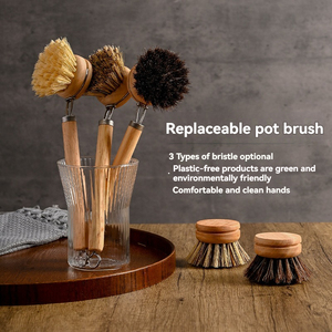 Puro di cocco naturale di palma di cavallo spazzola per la pulizia di capelli di Sisal pentola antiaderente eco-friendly per il lavaggio dei capelli morbidi per pentole - Product Image 3