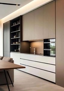 Material de alta calidad, gabinetes de cocina de madera de producción Premium, muebles de cocina, conjunto de gabinete de cocina minimalista con marco - Product Image 4