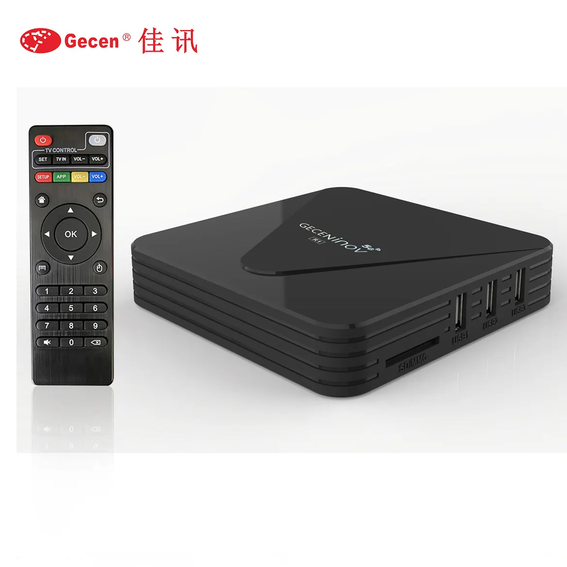 Original manufacturer wholesale smart TV BOX WiFi 5G R1 geceninov media player android 10.0 TV box 2G 16G with RK3318 RK3228A