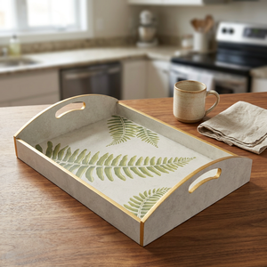 Plato de Madera Ecológico, Decorativo, Elegante, con Diseño Floral Grabado a Mano, Personalizado OEM ODM, Apto para Lavavajillas y Microondas - Product Image 1