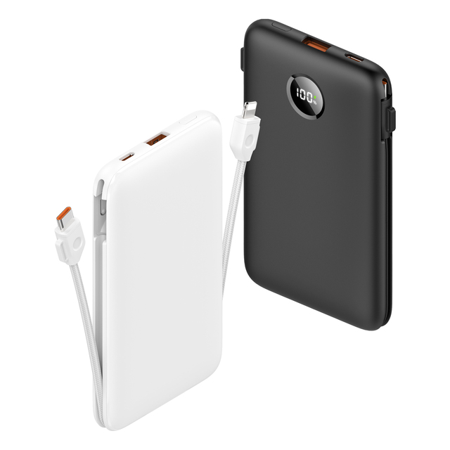 Factory Price Power Bank 10000mah Fast Charging PD20W Power Bank with Built in Cables