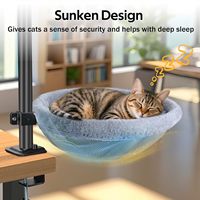 Table pour chat Lit 360 Rotation Confortable Oxford Tissu Rectangle Petit Animal Lit Suspendu Intérieur Bureau Bureau Nid Support