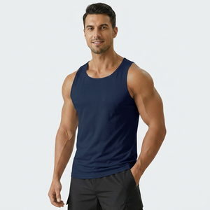 Débardeur de sport pour homme, écologique, sans manches, tissu extensible en spandex/coton, respirant, séchage rapide, entraînement, gym - Product Image 1