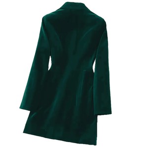 Vestido de Terciopelo para Mujer - Vestido Formal Corto con Doble Abotonadura y Botones Dorados, Vestidos de Moda - Product Image 6