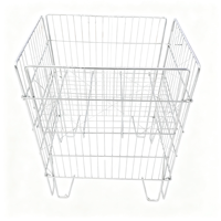 Cage promotionnelle pliable en grillage métallique électroplaqué, présentoir de supermarché avec design pliable