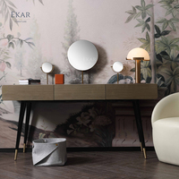 Coiffeuse de princesse avec miroir et tabouret, ensemble de table de maquillage style européen moderne