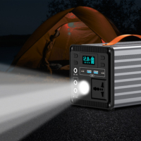 Centrale Électrique Portable Grande Capacité 400W pour Urgences Domestiques, Lithium-Ion, Onde Sinusoïdale Pure, Panneau Solaire MPPT, Lampe Torche AC
