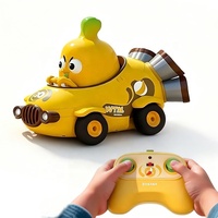 Voiture télécommandée miniature 2,4 G personnalisée, mignonne, de style dessin animé, avec rotation à 360°, en forme de banane ou de légume, petite voiture de course RC avec lumières