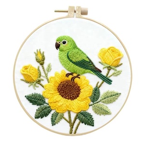 Kit de broderie artisanal en coton avec fils en polyester pour tableaux suspendus DIY, motifs floraux pour salon, travaux d'aiguille - Product Image 6