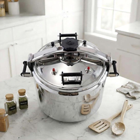 Casserole à pression en aluminium de haute qualité 15L 19L 26L avec poignée courte, ustensile de cuisine en aluminium pour cuisinière à gaz et à induction, pour usage domestique
