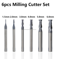2 Mata Bor Router Flat End Mills 1-12Mm Tungsten Carbide Frees Hrc 45 Mesin CNC Pemotong Penggilingan