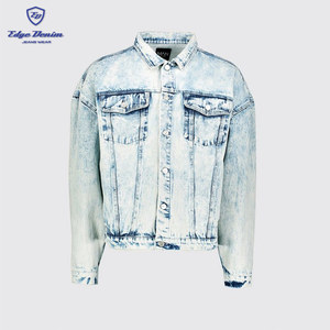 Usine Prix hommes goutte épaule <span class=keywords><strong>veste</strong></span> <span class=keywords><strong>en</strong></span> <span class=keywords><strong>jean</strong></span> <span class=keywords><strong>oversize</strong></span> <span class=keywords><strong>jean</strong></span> <span class=keywords><strong>en</strong></span> lavage à l'acide - Product Image 2