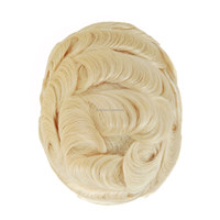 Prothèse capillaire indienne pour homme de 6 pouces, 47 couleurs, ligne de cheveux naturelle, base en peau fine 8x10, toupet adaptable à toutes les tailles, patch capillaire pour hommes