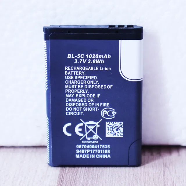 ISUNOO BL-5C Battery for Nokia C2-06 C2-00 X2-01 1100 6600 6230 5130 2310 3100 6030 3120 3650 6263 7610 7600 6820 BL-5CA BL-5CB