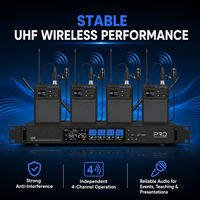 Système de microphones cravate sans fil 4 canaux TK4000-L, microphone cravate sans fil UHF True Diversity pour salles de conférence