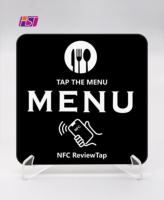 Carte RFID NFC Ronde HST Étanche 100*100mm 80mm en Époxy, Acrylique et PVC avec Fréquence 13.56MHz pour Menu et Autocollant – En Stock