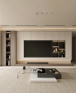 Mobile <span class=keywords><strong>TV</strong></span> Moderno <span class=keywords><strong>con</strong></span> <span class=keywords><strong>Pannello</strong></span> in Melamina e Illuminazione <span class=keywords><strong>LED</strong></span>, <span class=keywords><strong>Porta</strong></span> in Vetro, Arredamento in Legno per Soggiorno - Product Image 2