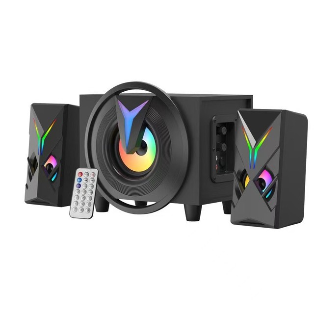 2024 New Wooden RGB Colorful bluetooth Speaker Newest High Quality Full Range Wireless Computer PC Speaker RGB Gaming Speaker