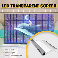 Écran d'affichage LED transparent Film publicitaire Mur vidéo P3.91 Écran de verre de fenêtre
