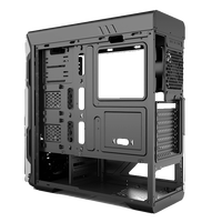 GameMax Optical Black Steel Gaming Case Mini ITX ATX Rainbow LED Fan 7-Slot Audio Front USB Ports Mid Tower Computer Stock