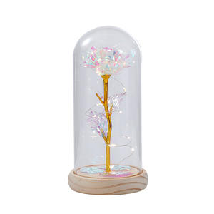 Rosa eterna artificial, luz LED, <span class=keywords><strong>La</strong></span> Bella bestia en cubierta <span class=keywords><strong>de</strong></span> cristal, decoración navideña para el hogar para <span class=keywords><strong>la</strong></span> madre, regalo <span class=keywords><strong>de</strong></span> Año Nuevo PARA EL Día <span class=keywords><strong>de</strong></span> San Valentín - Product Image 1