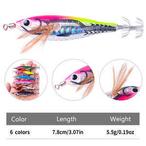 Nuevo OEM Luminous Squid Jigs Ultra Lure Crystal Squid <span class=keywords><strong>Egi</strong></span> Shrimp Lure 7,8 CM 5,5G Resplandor interno en la oscuridad Luminous Squid Jig Hook - Product Image 2