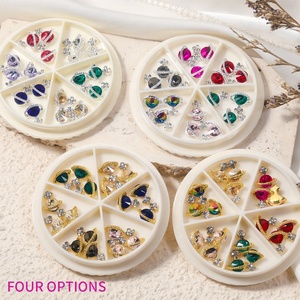 Qianya 18 unid/caja personalizado Kawaii uñas encantos de diamantes de imitación <span class=keywords><strong>diamante</strong></span> DIY Planeta de aleación de Arte de uñas encantos de joyería de circón de uñas de arte - Product Image 4