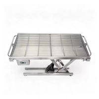 Table d'opération pour animaux de compagnie, hauteur réglable, acier inoxydable 304, table de traitement chirurgical électrique à levage plat