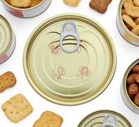 315 #   Couvercle de boîte alimentaire rond en fer blanc/acier chromé FA 95,5 mm, couleurs personnalisées, avec anneau d'ouverture facile pour sardines