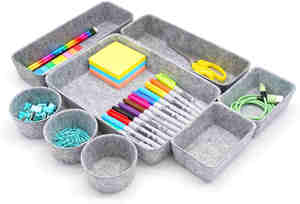 Office Supplies Felt <strong>Drawer</strong> <strong>Organizers</strong> Tray Storage Bins 8 Pack for Jewelry Watch Necklace