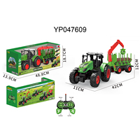 Camión Mezclador de Hormigón con Tractor Agrícola de 4 Ruedas a Escala 1:24, Modelo de Coche RC con Control Remoto de 4 Canales, con Cargador, Listo para Usar