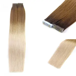 Salon Quality PU Tape-In European Virgin Hair #T3/18 Ombre Blond Color Tape In Hair Extension Human Hair