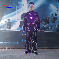 Costume LED Iron Man avec fil EL lumineux, tenue Cyberpunk pour spectacle de scène, boîte de nuit, festival, fête, événements