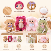 Vente en gros d'usine, assortiment de 4 styles de poupées en peluche super douces et moelleuses, visage humain, grands yeux, déguisées en animaux