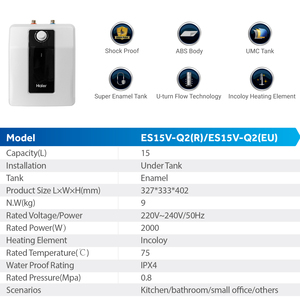 Haier Usine Offre Spéciale Bon <span class=keywords><strong>Prix</strong></span> 15l Mini Modèle Mural 15l Moderne de Stockage Réservoir Électrique <span class=keywords><strong>Chauffe</strong></span>-<span class=keywords><strong>Eau</strong></span> pour la Maison - Product Image 6