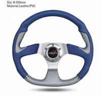 Setir Balap Universal Hitam Merah PVC/PU/Kulit Diameter 320/350mm untuk Audi Volkswagen Porsche