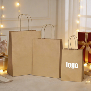 Cadeau recyclable pour petite entreprise fait à la main kraft différentes tailles <span class=keywords><strong>prix</strong></span> sac à provisions en papier personnalisé avec poignée - Product Image 1
