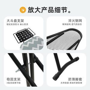 Planche à repasser pliante professionnelle avec support, housse rectangulaire en polyester, type sur pied, pour usage domestique - Product Image 4