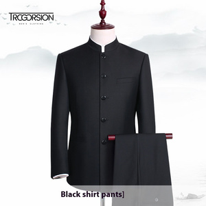 Traje Tang <span class=keywords><strong>de</strong></span> <span class=keywords><strong>estilo</strong></span> chino para hombre, vestido ajustado <span class=keywords><strong>de</strong></span> <span class=keywords><strong>estilo</strong></span> <span class=keywords><strong>de</strong></span> negocios para novio, traje <span class=keywords><strong>de</strong></span> cuello chino transpirable <span class=keywords><strong>de</strong></span> talla grande para jóvenes <span class=keywords><strong>de</strong></span> otoño para hombre - Product Image 4