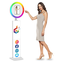 Photomaton GT Party avec boîtier en aluminium pour smartphones, appareils photo reflex, iPad - Mariages, événements professionnels, Wi-Fi/Bluetooth, impression instantanée, 8 personnes