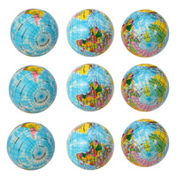 Balle anti-stress personnalisée en PU, forme globe terrestre, jouet à presser, anti-stress