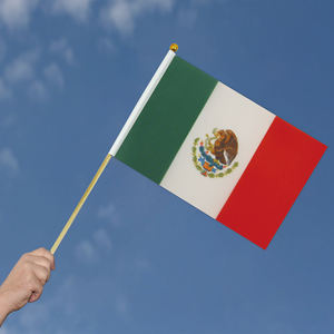 Venta al por mayor 14*21cm México mano ondeando bandera gran oferta países globales estilo con barra de madera bandera personalizada - Product Image 3