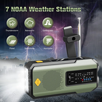 Model portabel Mini engkol tangan Radio Emerncy SOS senter dengan 2000mAh Power Bank Solar & FM/AM Speaker bertahan Kit